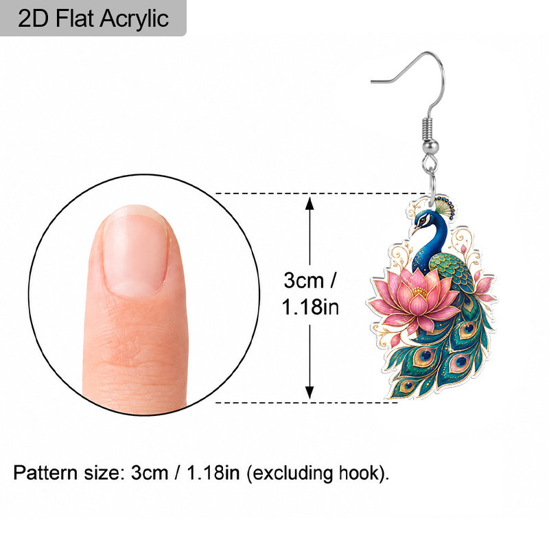 Women's Blooming Lotus Peacock Acrylic Earrings